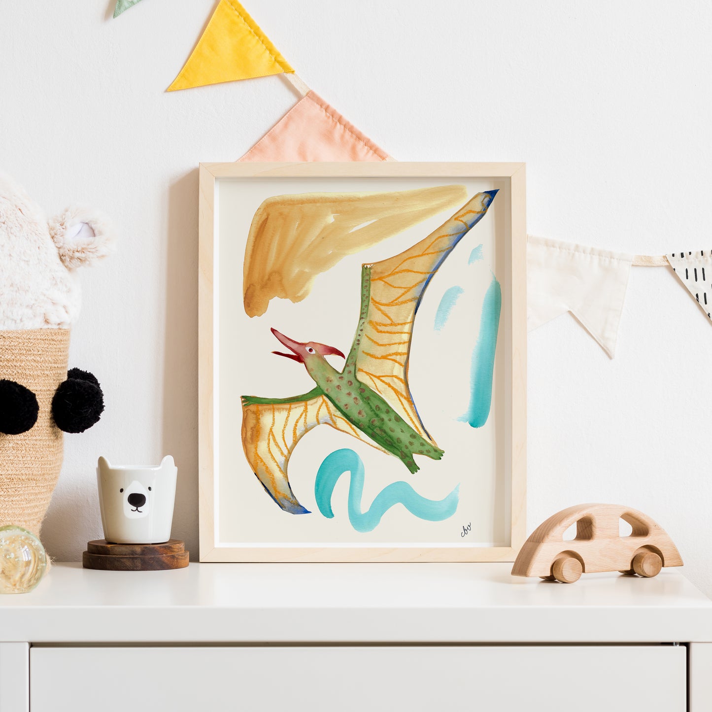 Flying Dino Art Print (Pterodactyl)