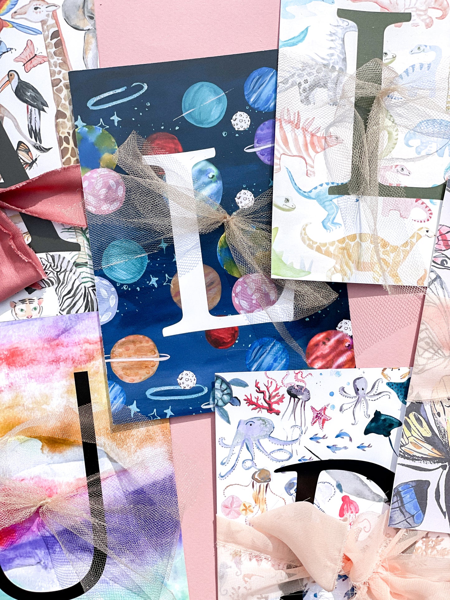 Space & Planets Initials Wall Art