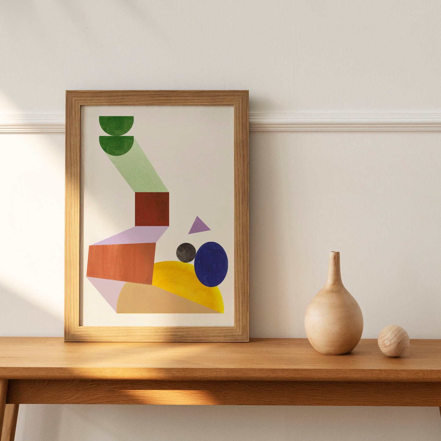 Set of two Large Midcentury Modern Geometric Prints