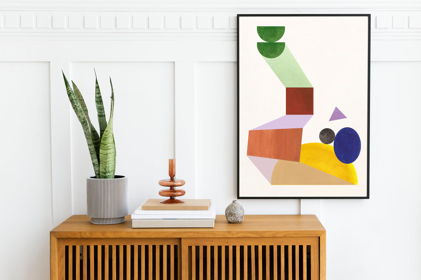 Set of two Large Midcentury Modern Geometric Prints