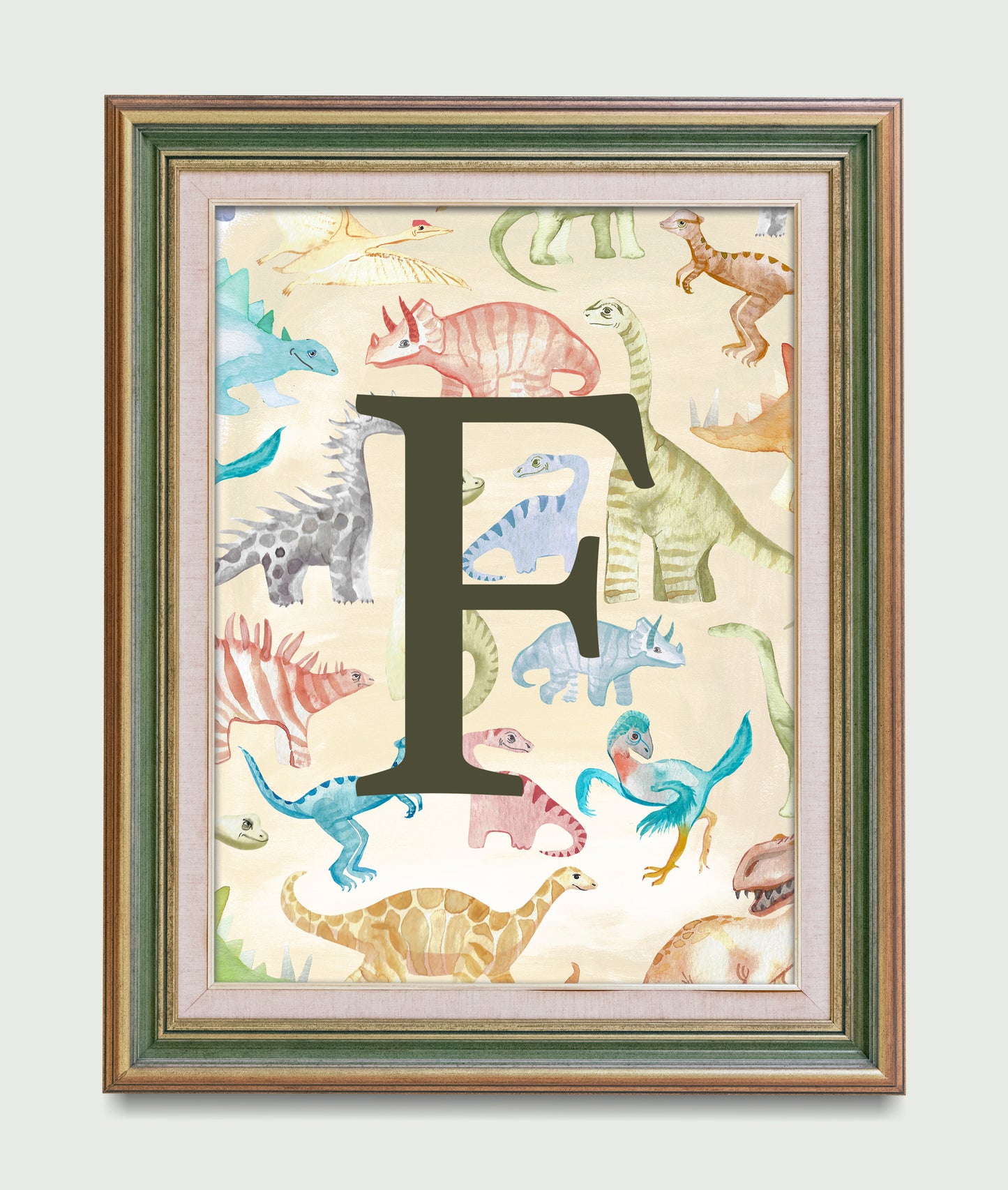Dinosaurs Initials Wall Art