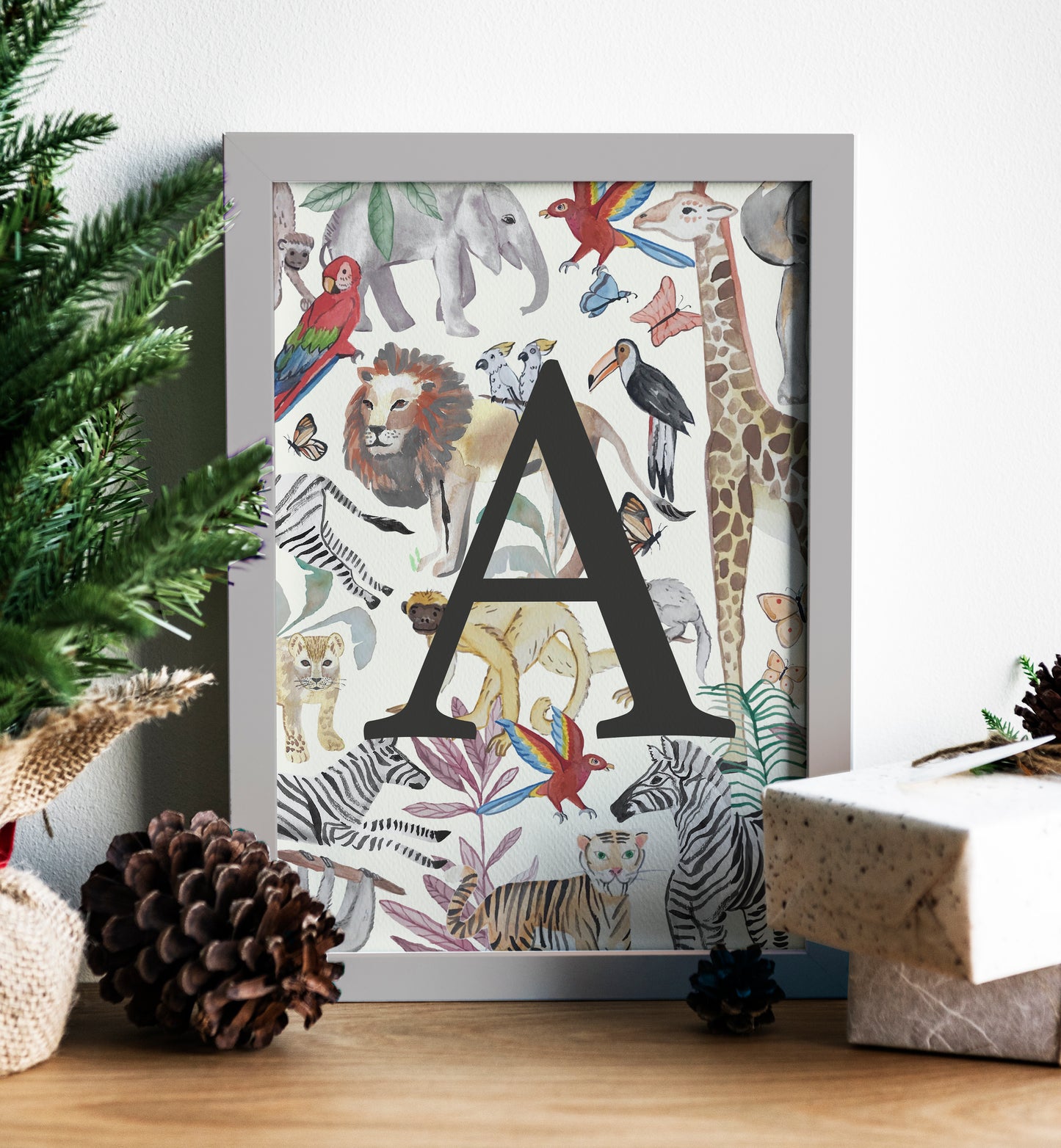Jungle Safari Initials Wall Art