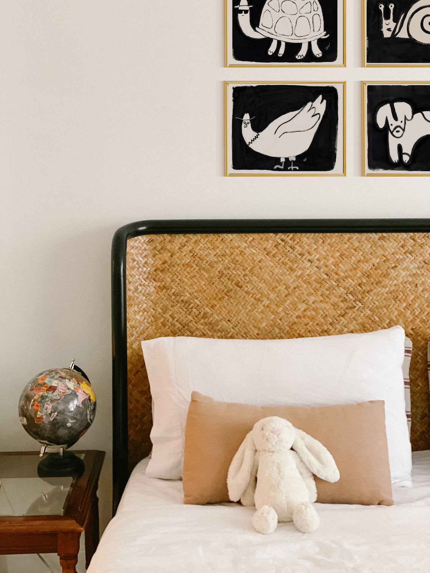 Black and White Whimsical Animals Gallery Wall