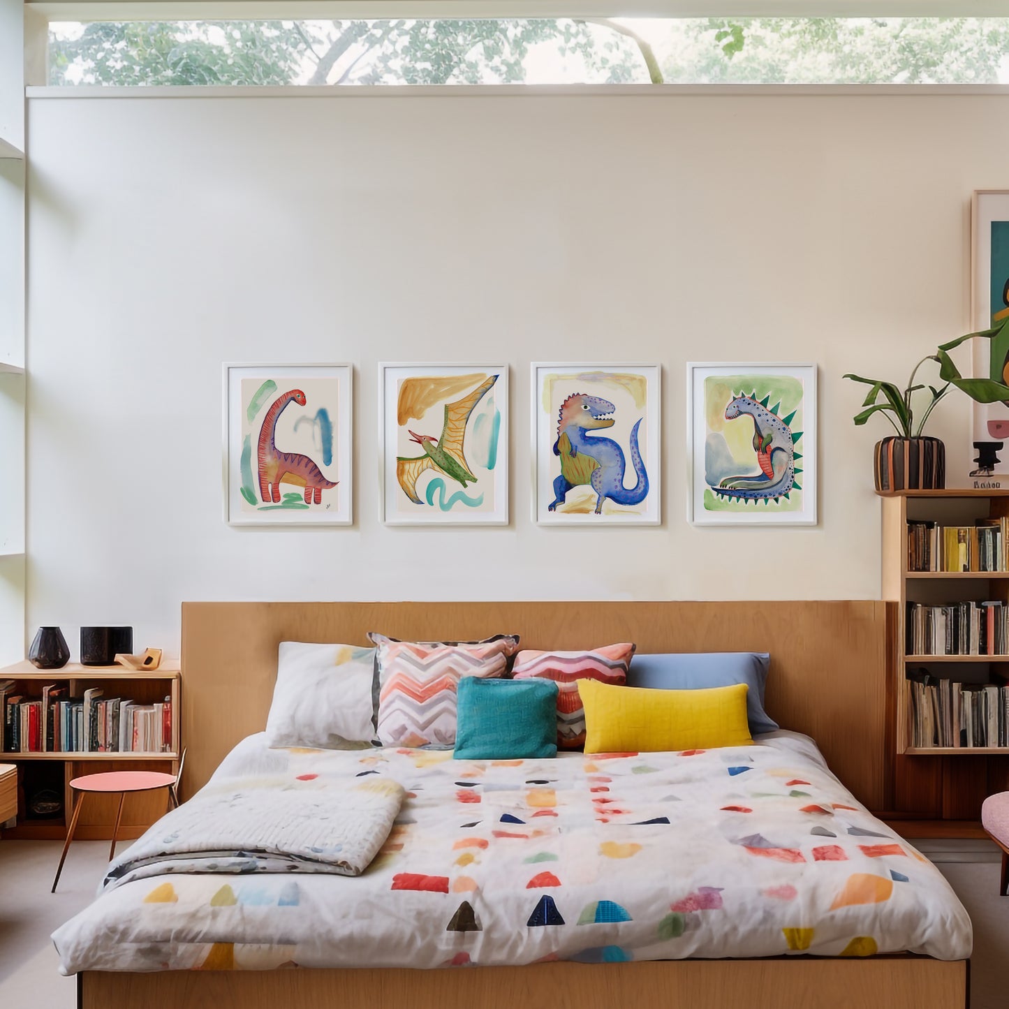 Whimsical Dinosaurs Wall Art Set