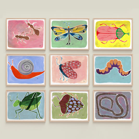 Groovy Bugs Gallery Wall Set of 9