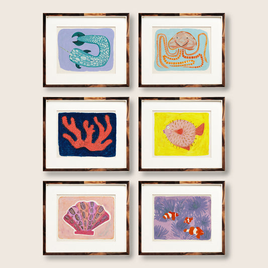 Under the Sea Animals Art Print Set
