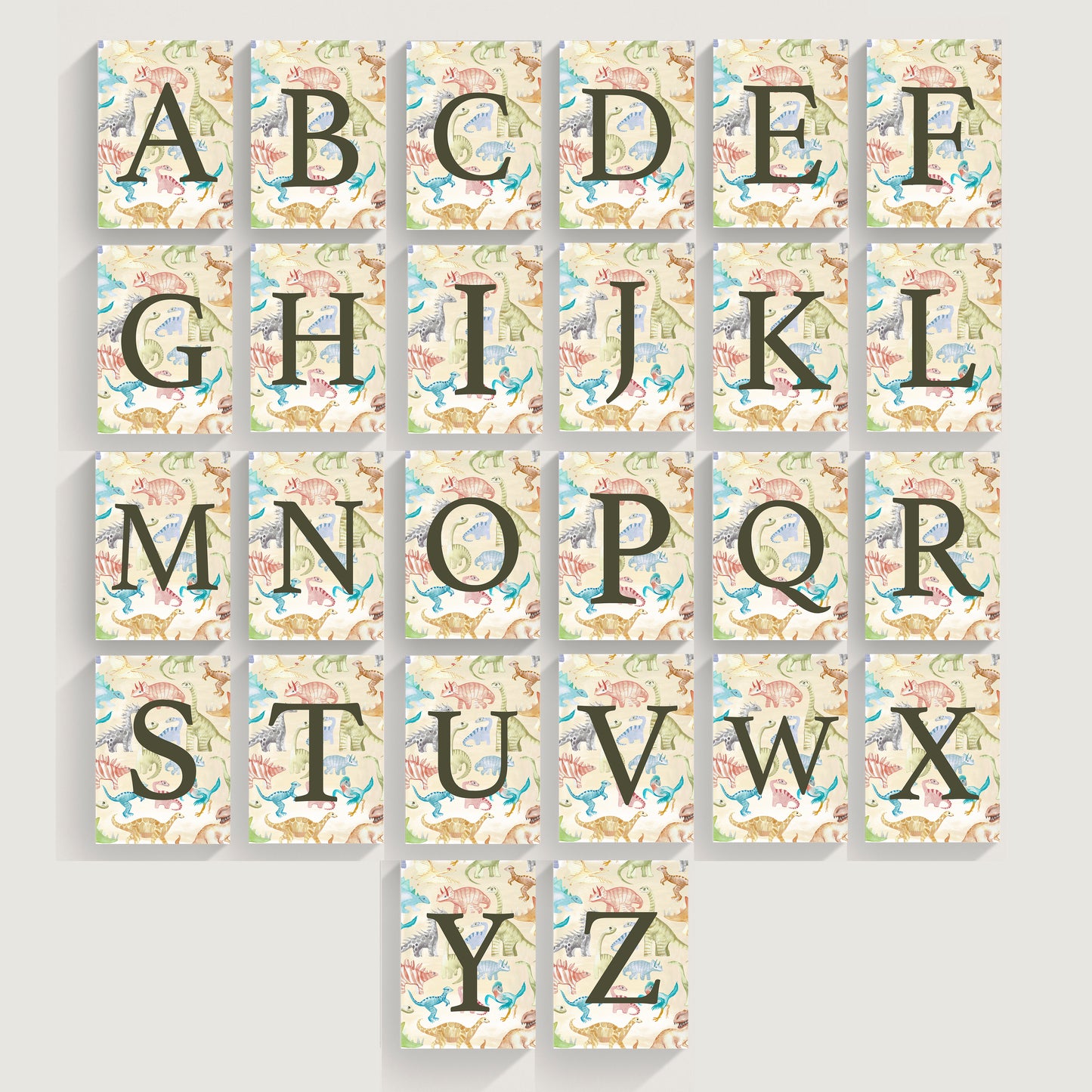 Dinosaurs Initials Wall Art