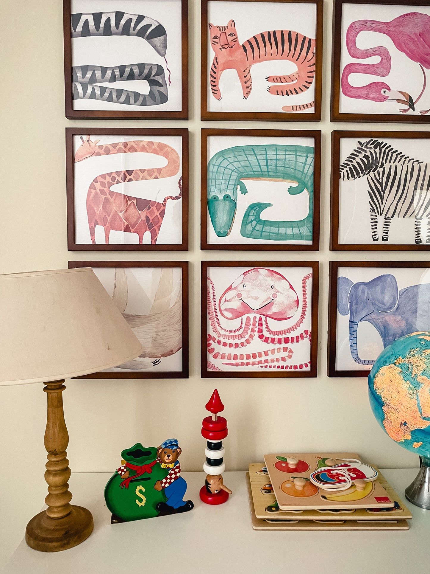 Safari Animals Gallery Wall Set