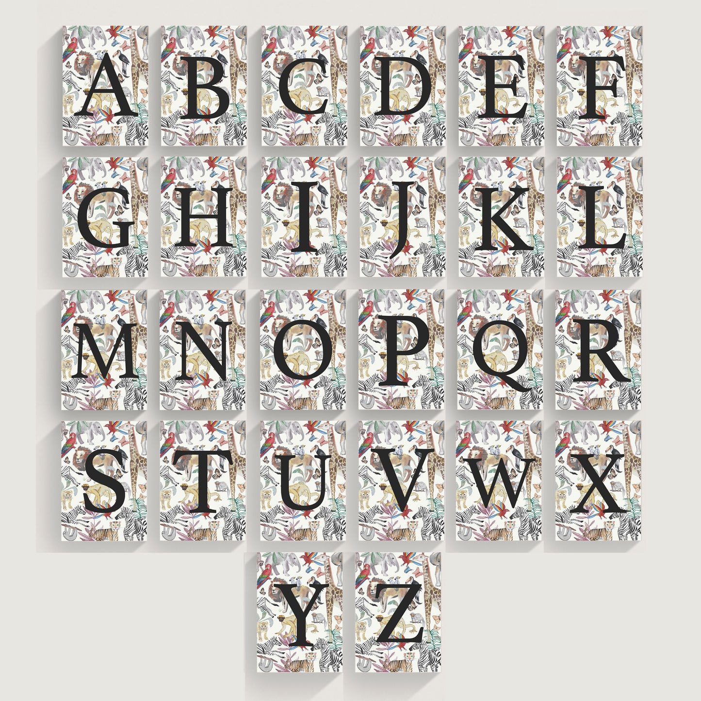 Jungle Safari Initials Wall Art