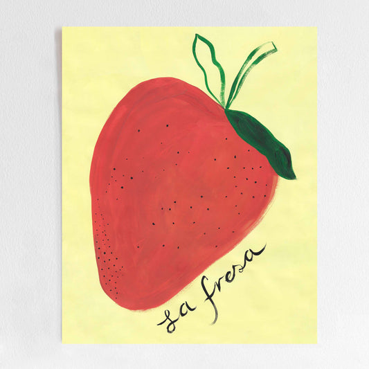 "La Fresa" Strawberry Fruit Wall Art Print