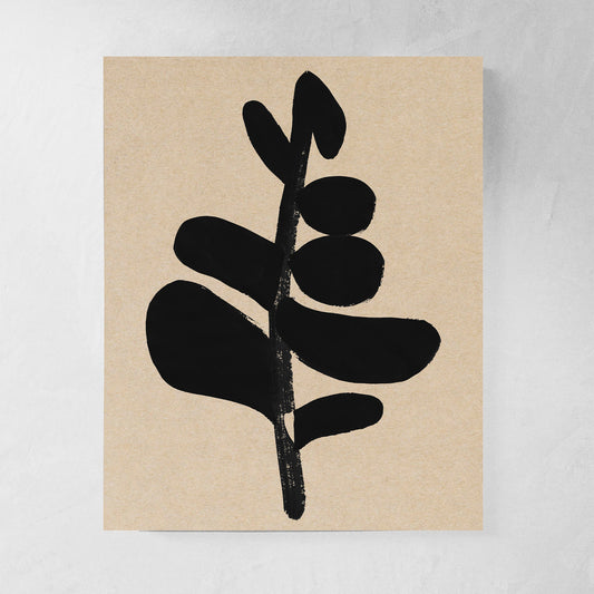 The Flower (black version) Modern Abstract Print