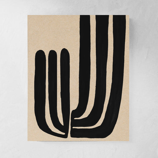 The Fork (black) Modern Abstract Print