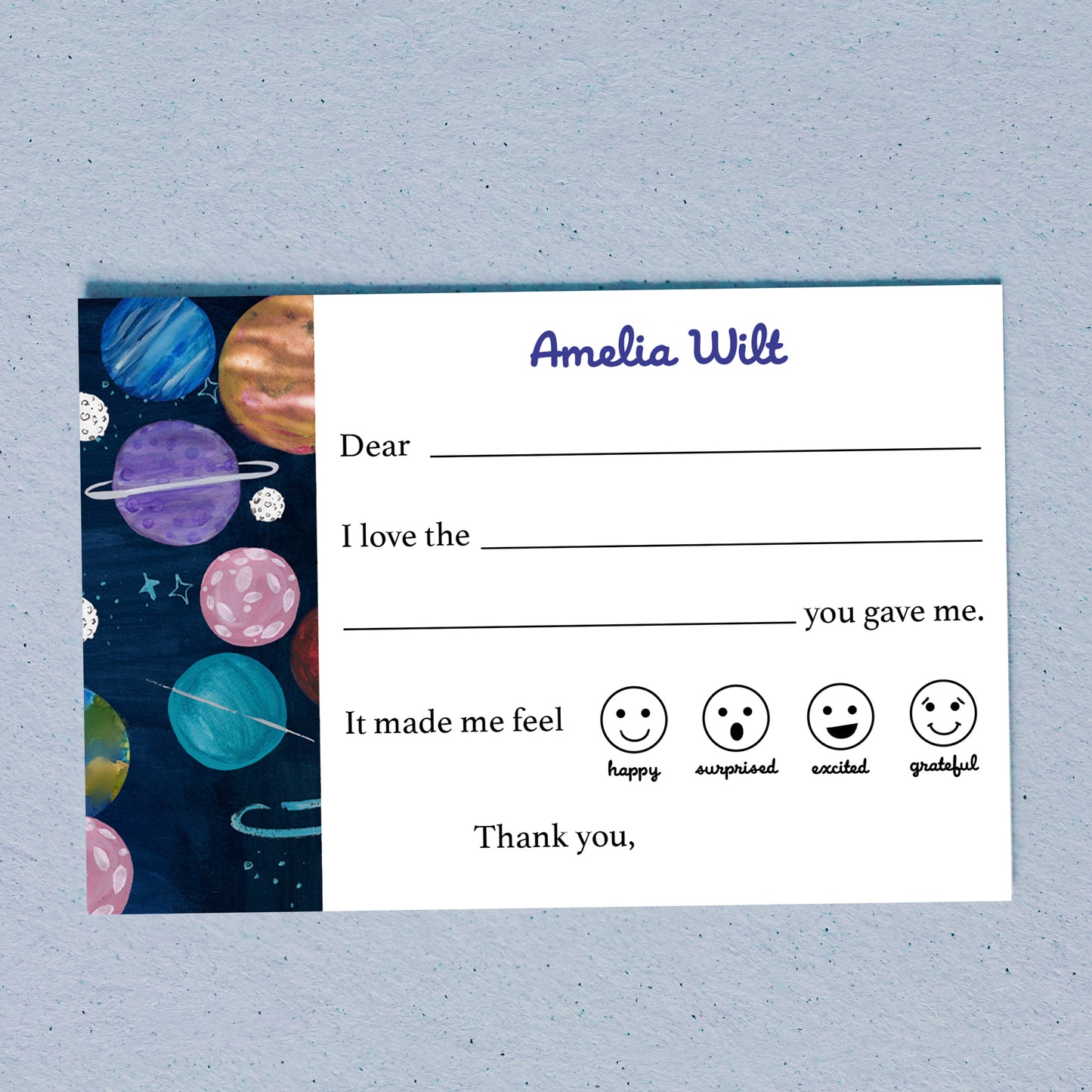 Personalized fill-in-the-blank Thank you Cards - Digital Download