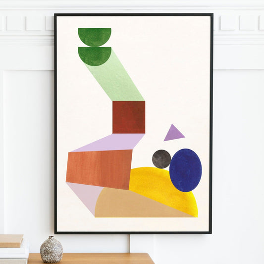 Space Jump II Large Midcentury Modern Geometric Print
