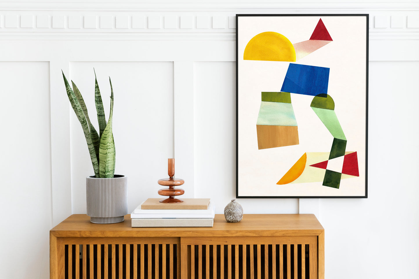 Space Jump I Large Midcentury Modern Geometric Print