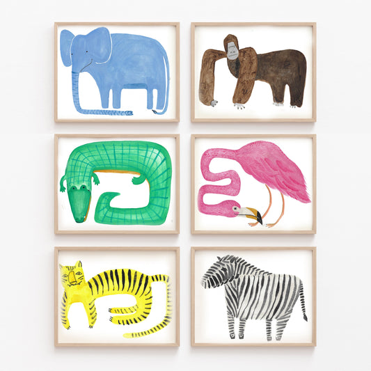 Safari Animals Gallery Wall Set