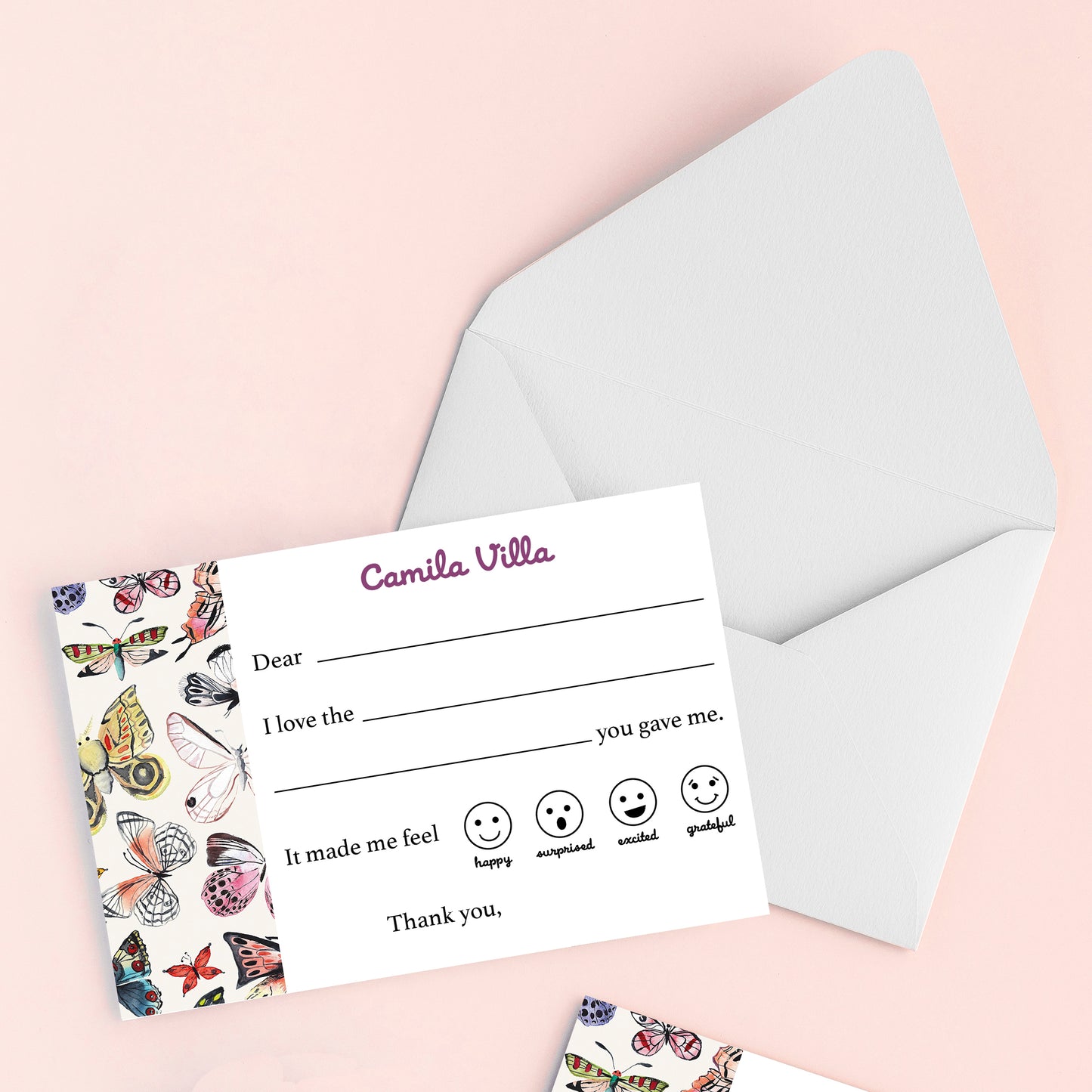 Personalized fill-in-the-blank Thank you Cards - Digital Download