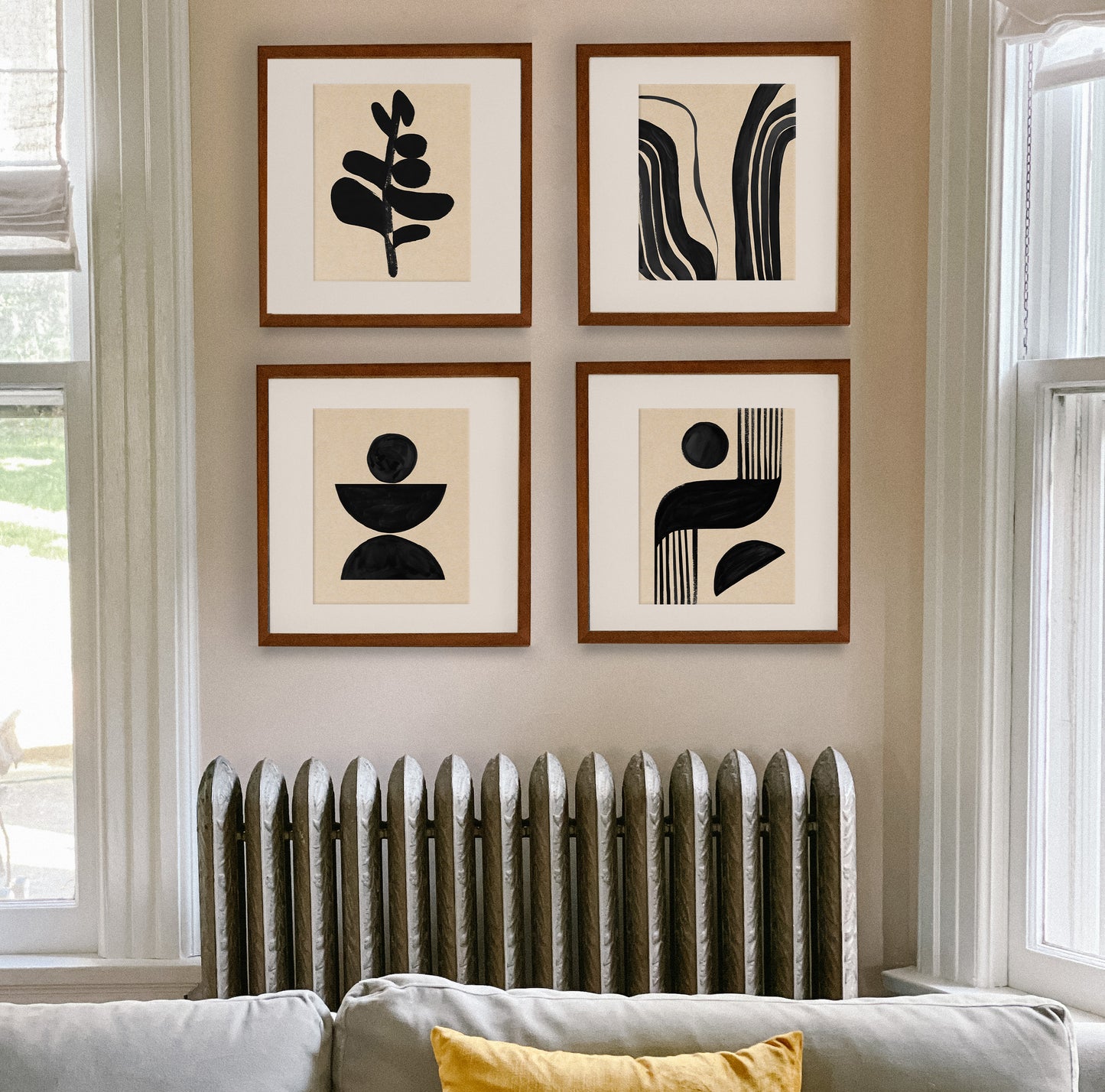Black and Beige MCM Wall Gallery Collection