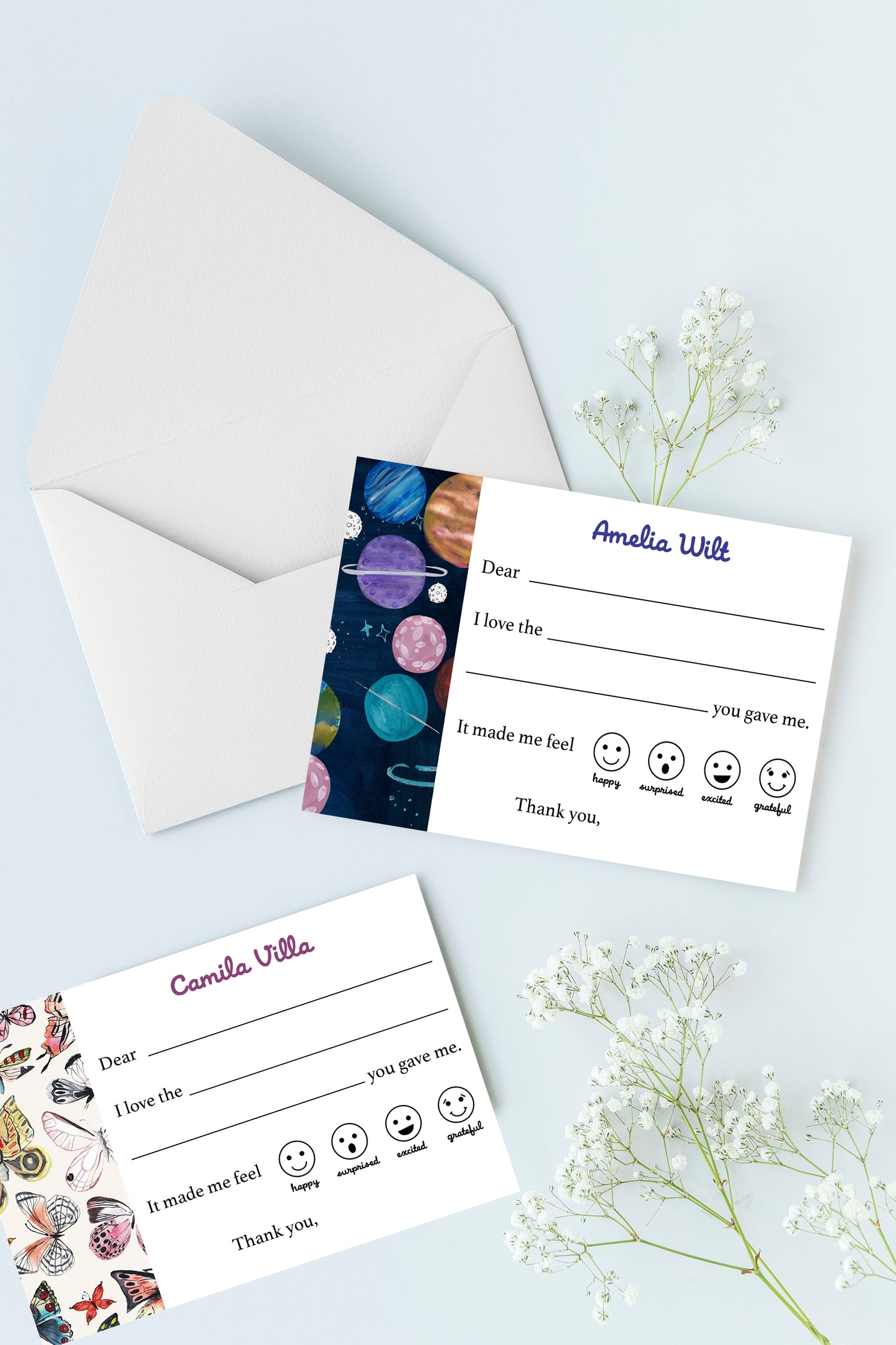 Personalized fill-in-the-blank Thank you Cards - Digital Download