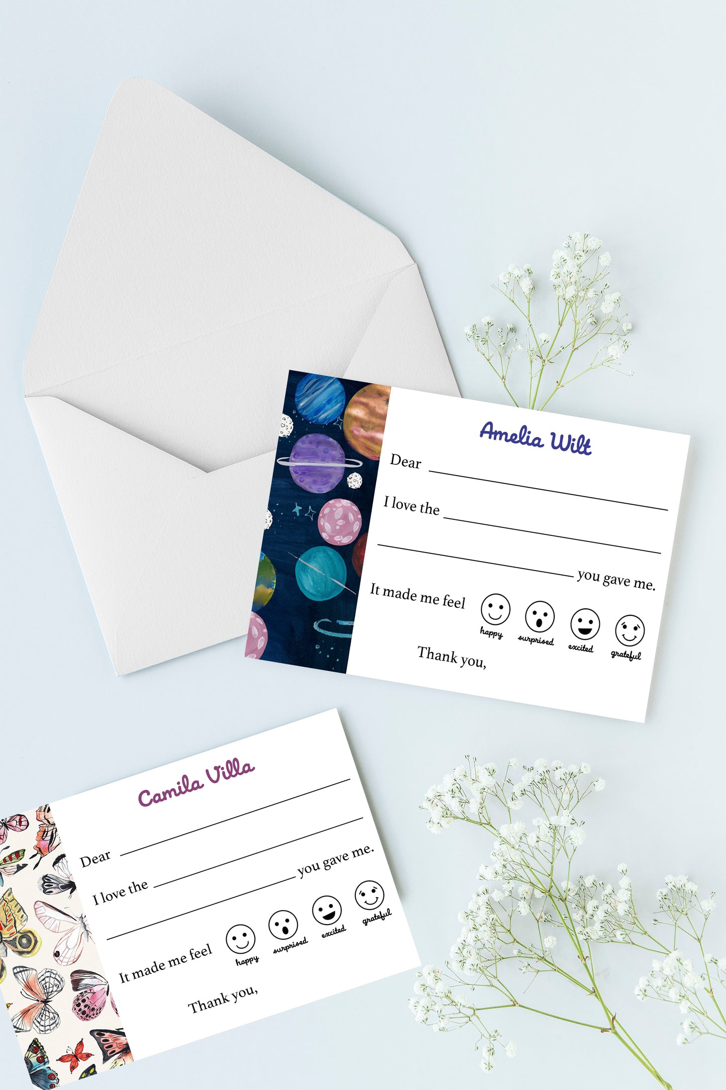 Personalized fill-in-the-blank Thank you Cards - Digital Download